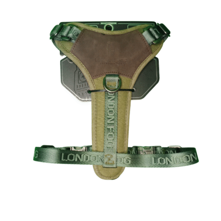 PECHERA LONDON FOG VERDE Y MARRON CON HEBILLAS DE HIERRO